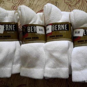 MEN'S NEW BERNE APPAREL SOCKS 12 PAIRS WHITE